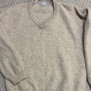 Vintage Naseem Super Angora Cozy Cableknit Detail Beige Sweater